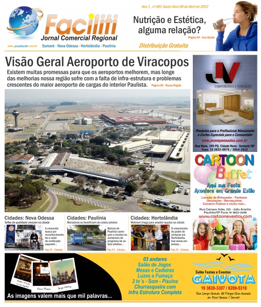 Layout padrão para jornal na cidade de Sumaré/SP