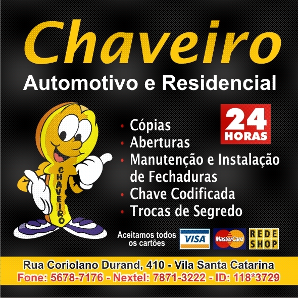 Chaveiro 24 Horas Automotivo E Residencial