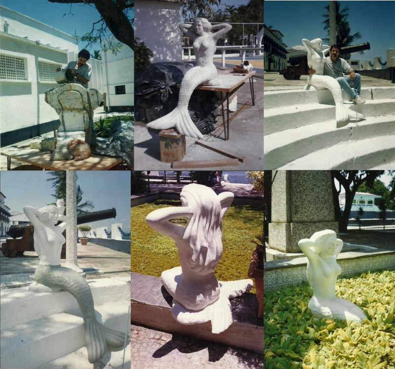 Criação e reprodução de  esculturas em  concreto armado- CIAW - Ilha das Enxadas - Marinha - RJ