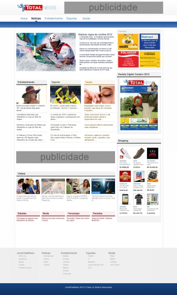 Criao de todo o Projeto do JornalTotalNews verso Online. Criao e Design, Programao, Otimizao, WebMarketing.