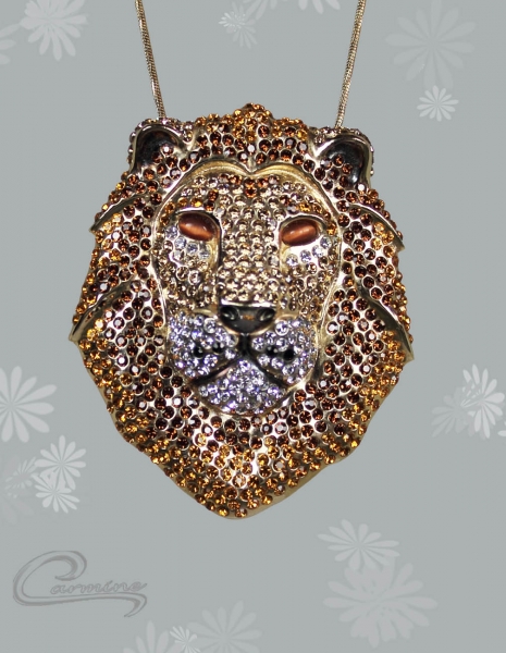 Pingente Leão  - Joias Carmine - 10 camadas de ouro 18k - joias exclusivas