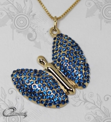 Pingente borboleta joias carmine - 10 camadas de ouro 18k - joias exclusivas