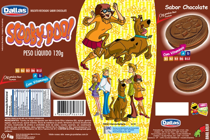 Embalagem Biscoito Recheado Scooby Doo