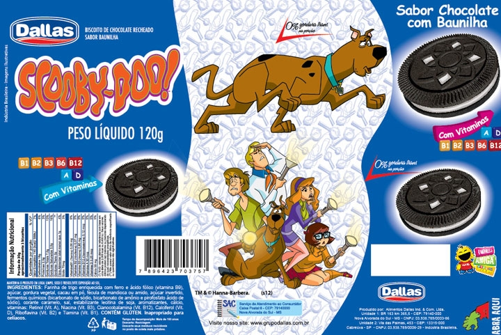 Embalagem Biscoito Recheado Scooby Doo