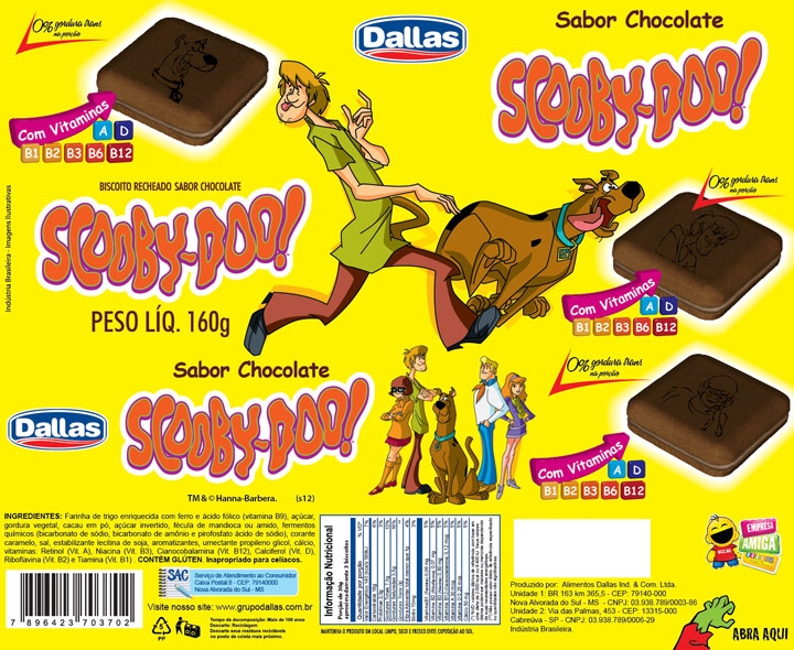 Embalagem Biscoito Recheado Scooby Doo