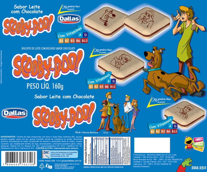 Embalagem Biscoito Recheado Scooby Doo