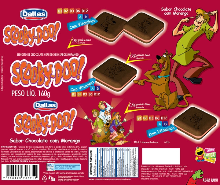 Embalagem Biscoito Recheado Scooby Doo