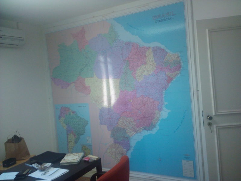 Mapa do Brasil Comercial em Quadro Laminado - Tecfil - SP
