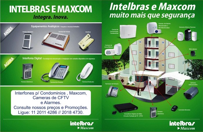 INTERFONES MAXCOM DIGITAL P/ CONDOMINIOS - LIGUE: (11)2011 4286