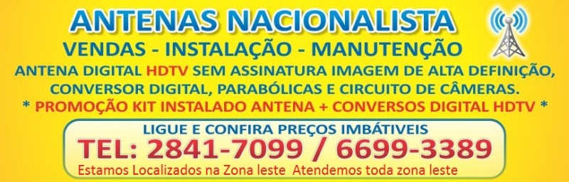 Instalador de Antenas Na Zona leste 28417099