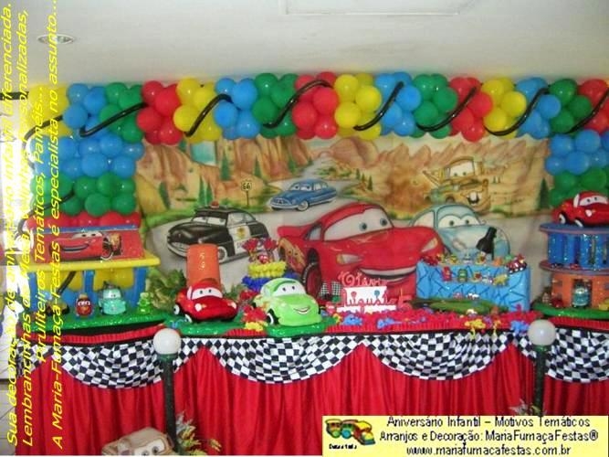 Tema Carros (McQueen) - Decoração Infantil - Maria-Fumaça-Festas Sua decoração temática com o Tema 