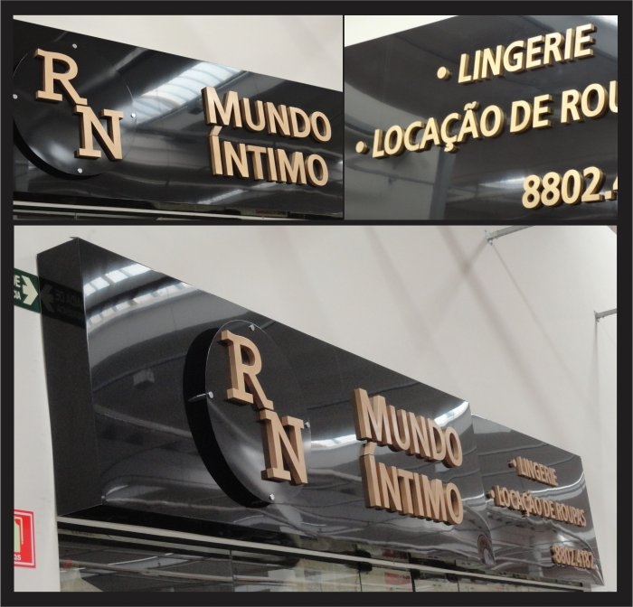 Letra caixa, fachada e luminosos