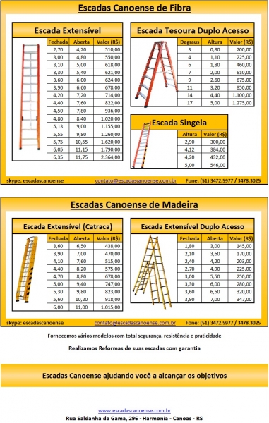 Preços das Escadas de Fibra e Madeira