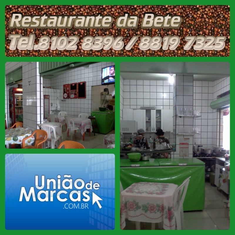 Restaurante da Bete Venha saborear a comida caseira mais gostosa da feira do Malhado. Fornecemos feijoada, carneiro, rabada, mamilo assado e muito mais. Venha conferir Restaurante da Bete Estamos localizados na central de Abastecimento Ala B, Box 64 Contato 8102 8396 / 8819 7325 Restaurante da Bete Agradece a preferncia.  Visite nossa pgina. l