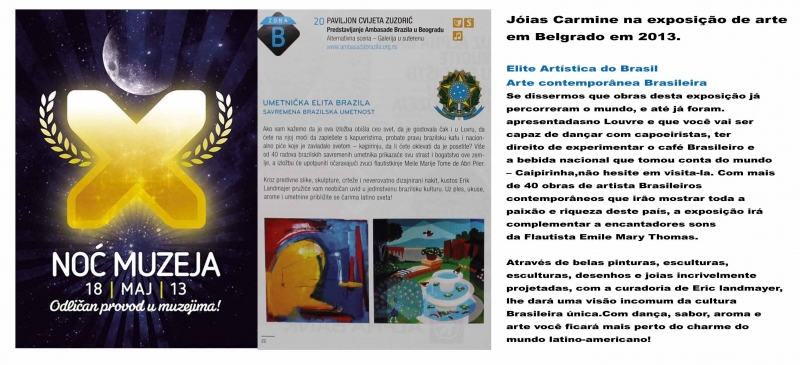 Participação Joias Carmine na exposição de arte em Belgrado 2013