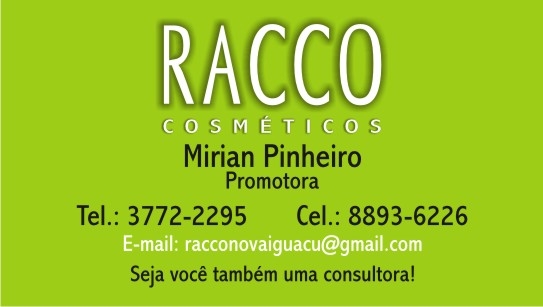 Cartão Racco Cosméticos