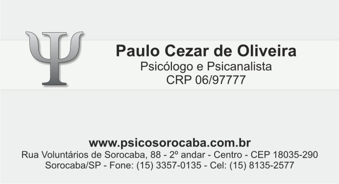 Paulo Cezar de Oliveira - Psicologia e Psicanálise Sorocaba