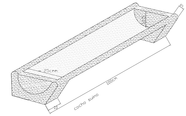 Forma metálica para cocho suino