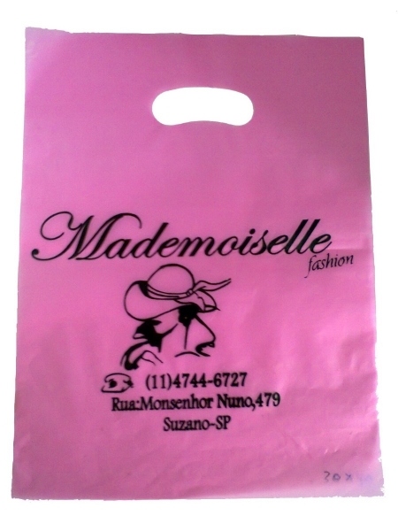 Sacola ala vazada rosa personalizada pela Itajuibe Sacolas