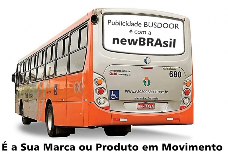 Publicidade BUSDOOR na parte traseira dos ônibus em Guarulhos,Osasco,ABC-Diadema,Suzano,Poá,Ferraz de Vasconcelos,Arujá,Santa Isabel e outros municipios é com a newBRAsil publicidade (11) 2484-8277