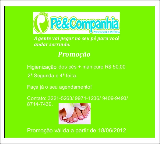 Banner Virtual, Cliente: Pé & Companhia. promoção Segunda e Quarta. 