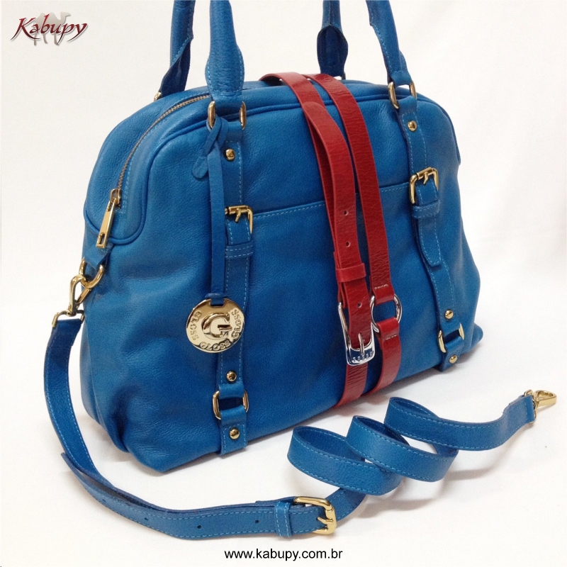 Bolsa Feminina de Couro Kabupy K324 azul