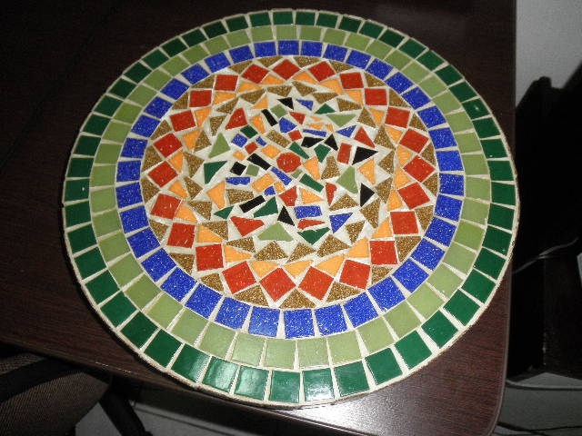 mosaico em mdf ( prato giratrio )