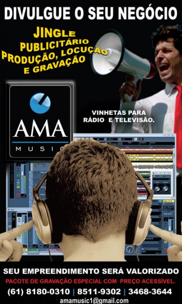 AMA MUSIC – Estúdio de gravação produções artísticas e soluções em Áudio.