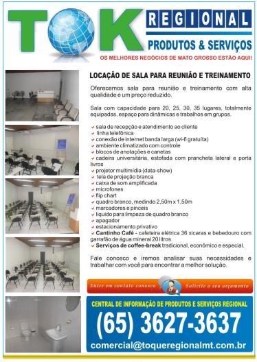 Locação de Sala Auditório para Treinamento e Reunião em Cuiabá MT