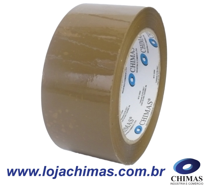 Fita Adesiva CHIMAS Acrílica Marrom 48X100M Disponível em BOPP 40 Micras - 45 Micras - 50 Micras