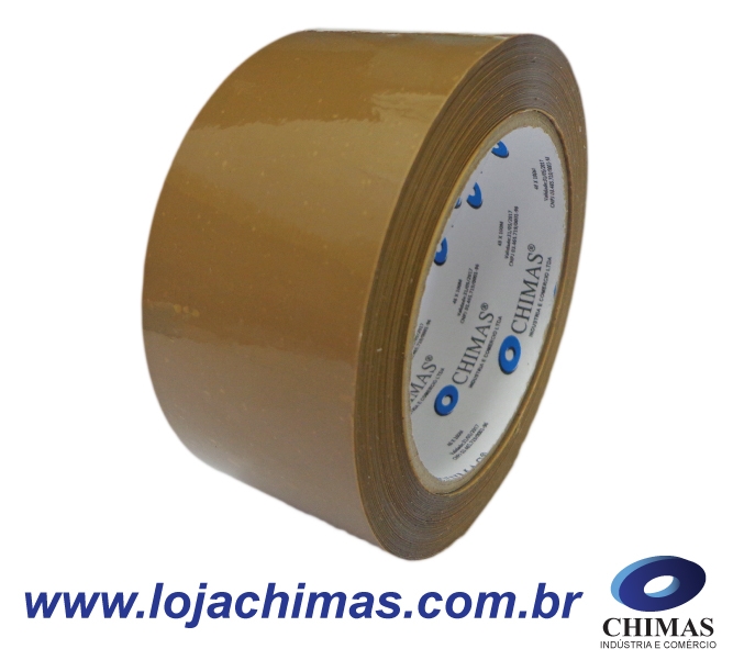 Fita Adesiva CHIMAS Acrílica Marrom 48X100M Disponível em BOPP 40 Micras - 45 Micras - 50 Micras