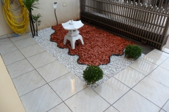 Jardins - com pedras branca seixos ceramico luminaria oriental