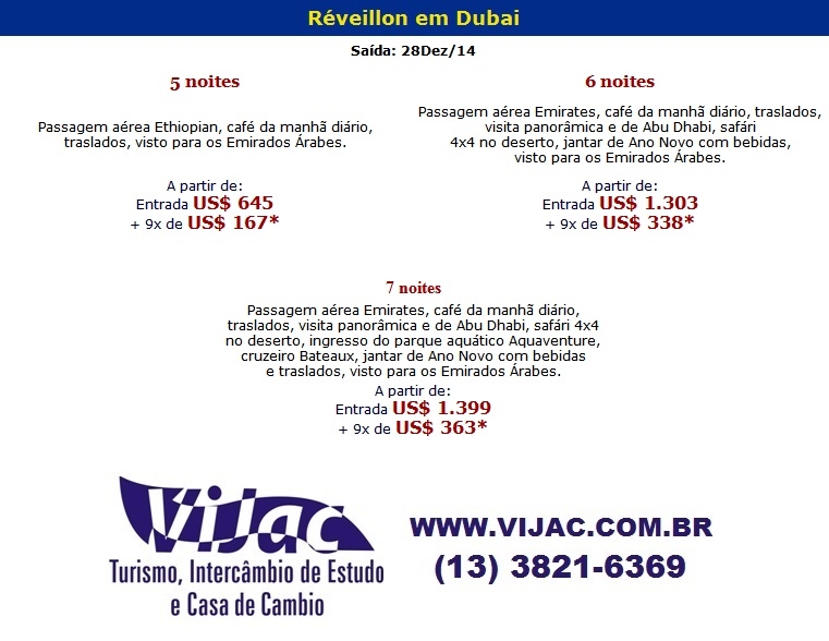 Reveillon em Dubai - Vijac e Flot