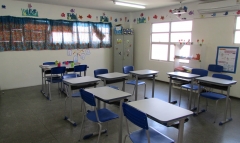 Sala de aula climatizada.