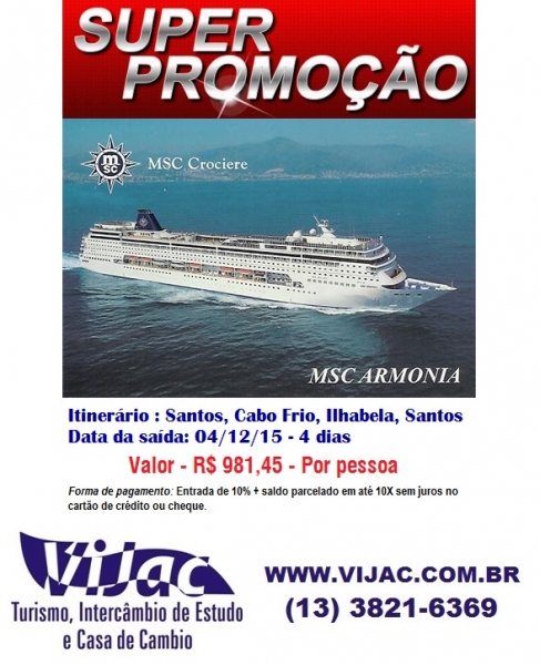 Promoção Vijac - MSC Armonia