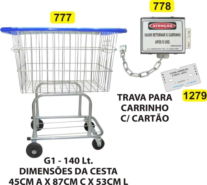 Carrinho de compras - trava - carto