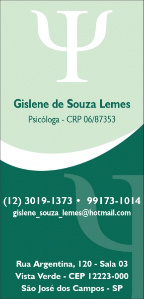 Psicóloga Gislene S.Lemes CRP 06/87353