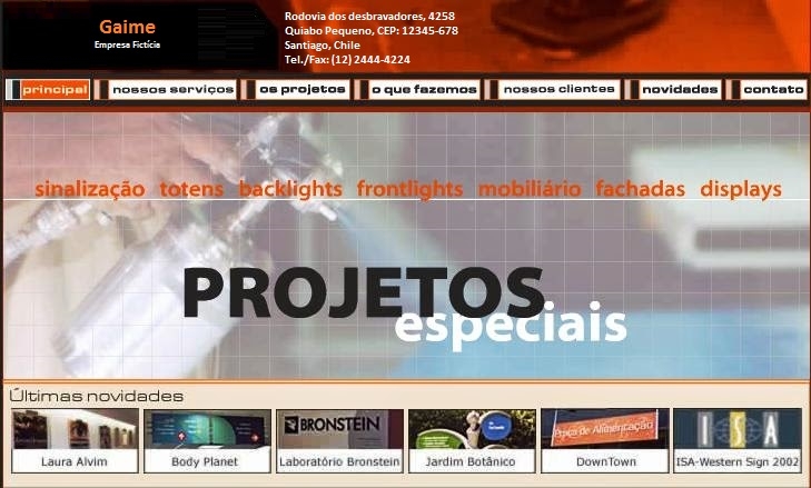 Projeto para empresa de sinalizao - desenvolvimento web