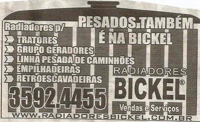 RADIADORES BICKEL - midia de jornal