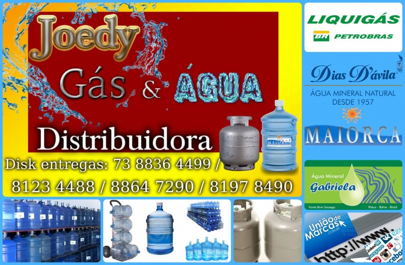 Joedy Gás e Água Distribuidora Trabalhamos com preços competitivo e com entrega rápida na Zona Sul. Visite nossa página. Joedy Gás e Água Distribuidora em Ilhéus.