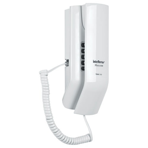 Interfone de Parade Maxcom - TDMI - 200 possui design exclusivo que permite o uso em qualquer ambiente, já que pode ser utilizado em mesa ou instalado na parede do apartamento. É compatível com caixas 4x2 e conta com textura lisa, que facilita a limpeza, volume de toque ajustável .