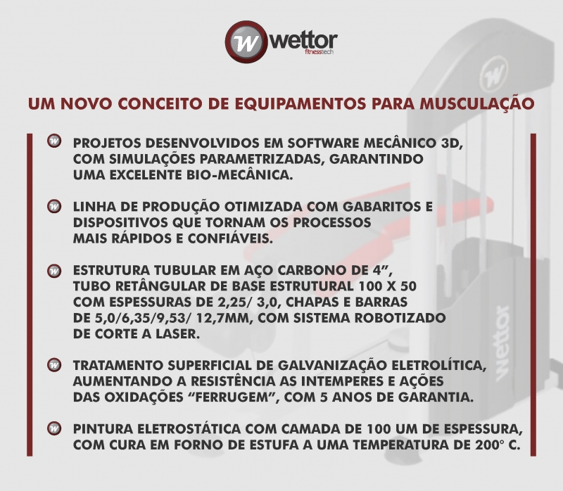 Wettor Fitnesstech Fabricação de Equipamentos para Academias de Ginástica e Musculação