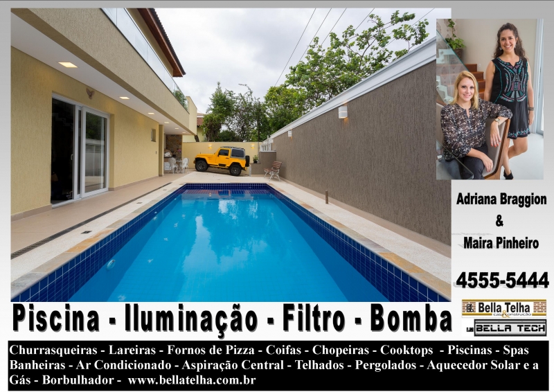 piscina, churrasqueira, lareira, telhado, deck, pergolado é na BELLA TELHA. Este projeto belissimo é das arquitetas MAÍRA PINHEIRO e ADRIANA BRAGGION