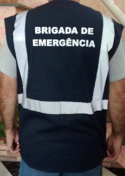 Colete brigada de emergência em brim azul marinho