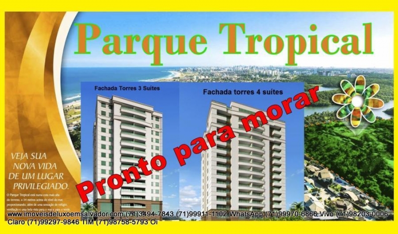 Parque Tropical ODEBRECHT, Patamares, vista mar, Parque Tropical ODEBRECHT vista parque de Pituaçú, Salvador. Venha conferir nossa qualidade de prestação de serviços. Obrigado pela oportunidade de servi-lo (a).   Mais detalhes entre em contato com:  Claudio Borges.  +55(71)3494-7843 +55(71)99911-1102 WhatsApp