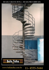 Escada caracol dupla, escada caracol, escada pre moldada, escada pre fabricada, fabrica de escadas
