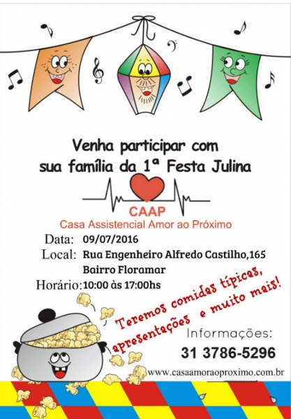 Participe da nossa primeira festa Julina da CAAP 