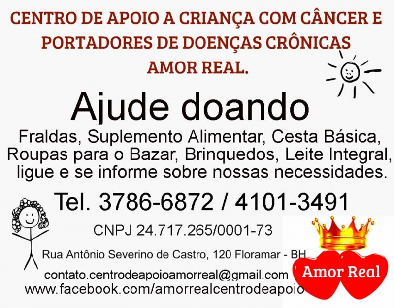 Amor Real - Centro de Apoio a Criança com Câncer e Portadores de Doenças Crônicas.