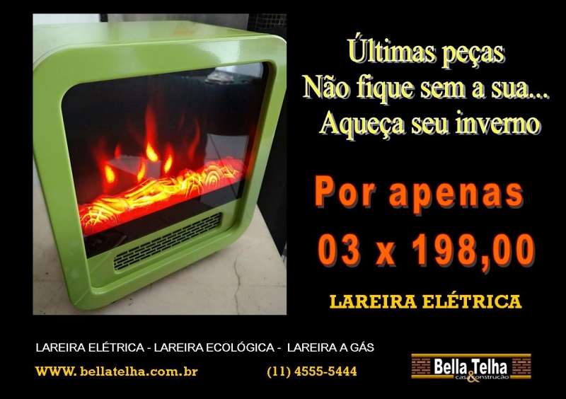 lareira eletrica. Este preço é somente até o termino do estoque. Esta lareira é pratica e muito bonita. Realmente esquenta com facilidade o ambiente, deixando-o aconchegante e bonito.