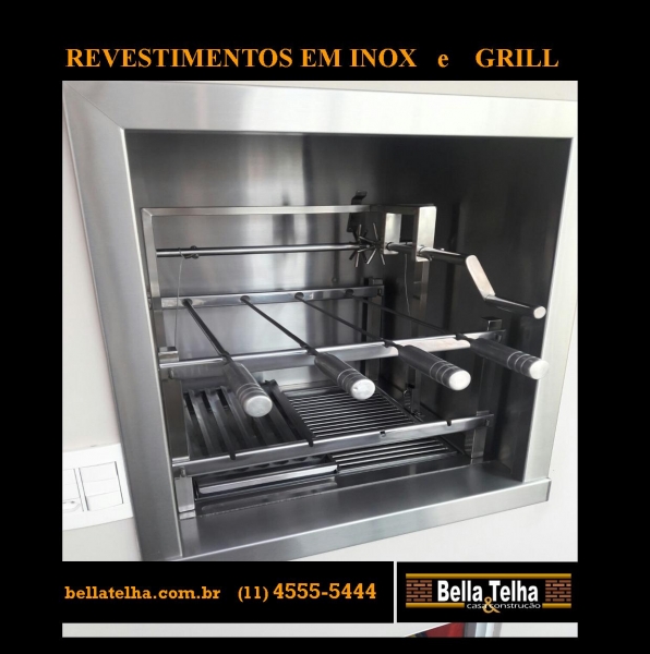 revestimento em inox, revestimento para churrasqueira, grill para churrasqueira, churrasqueira, grelha, motor